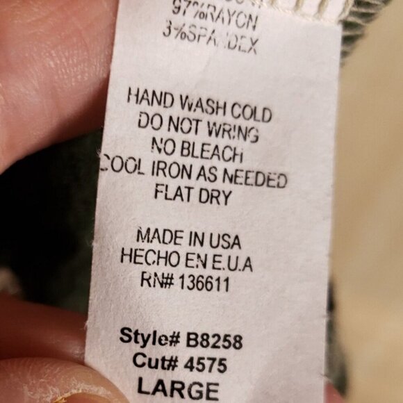 Twenty Second Womens Cream Green Distressed Thermal Tunic Top Large - Picture 5 of 5